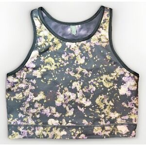 Title Nine Sports Bra Size Medium Racerback High Impact Purple Gold Black